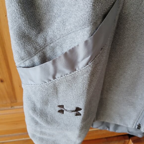 Under Armour Cold Gear Womens Vest Medium Light Gray Full Zip Pockets - Picture 4 of 7